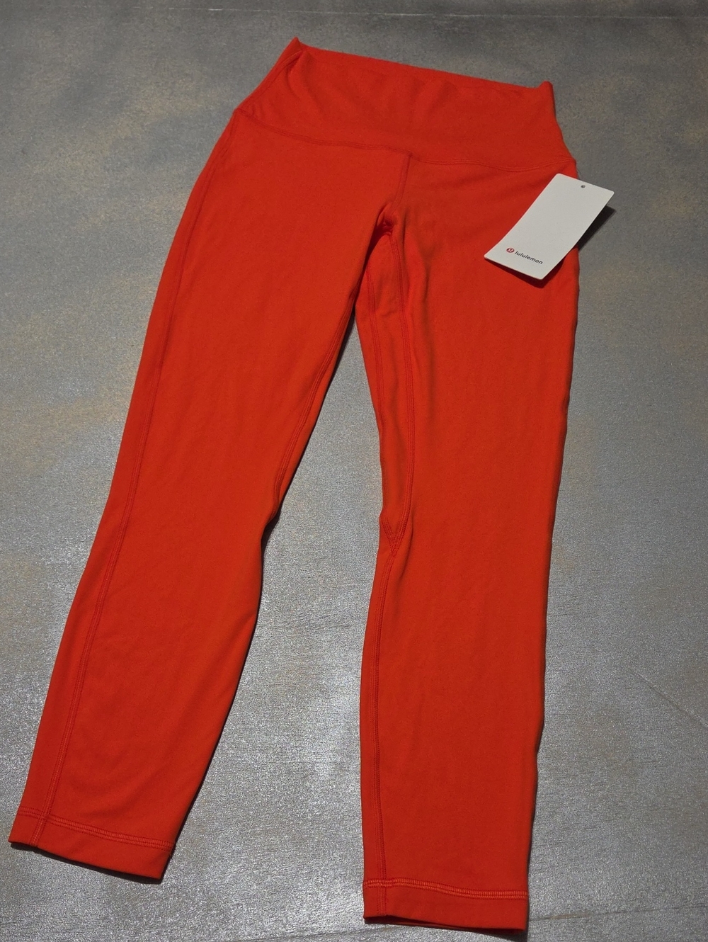 lululemon athletica bright red-orange high-rise leggings Aliigb 25 Inch